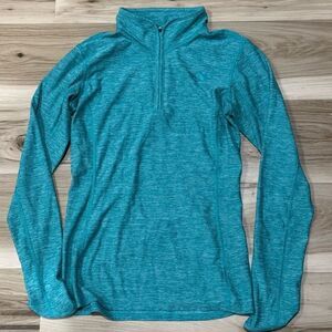 The North Face Space Dye Green Quarter Zip Pullover Top Women’s Small